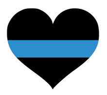 Thin Blue Line Police Heart Sticker